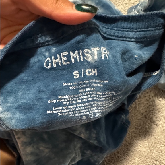 Chemistry Blue and White Tie-Dye T-Shirt - Picture 3 of 3